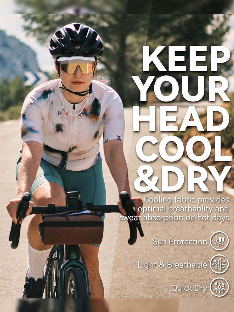 HIKENTURE Cycling Cap,Cooling Skull Cap Bike Hat with Sun Visor, Summer Breathable Helmet Liner Biking Cap for Men Women - Image 2
